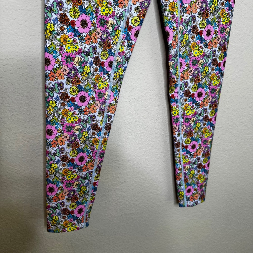 SSYS The Label Floral Butterfly High Waisted Leggings Small Boho Hippie Yoga - Picture 3 of 7